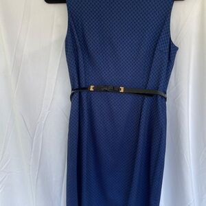 Anne Klein Women’s Blue/Black Dress W/ Belt Size 6P